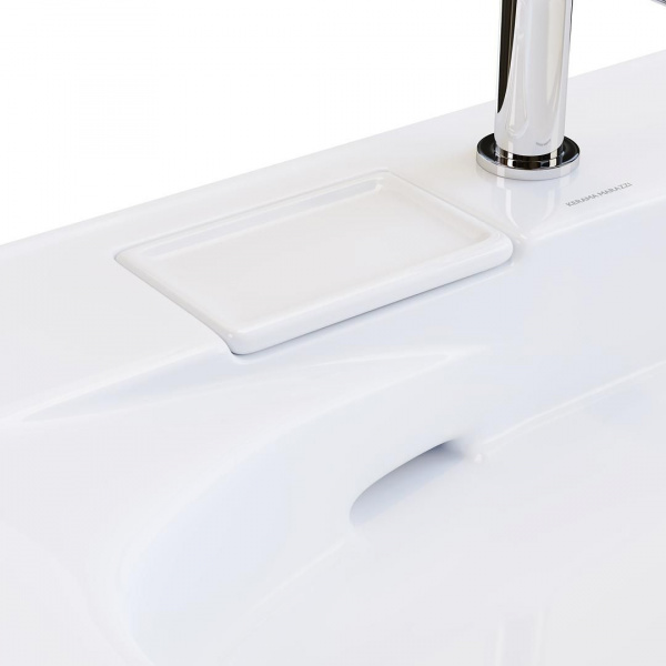 Раковина Kerama Marazzi Riva/Рива мебельная правая с крепежом 100, белая глянцевая, RV.wb.100Rh