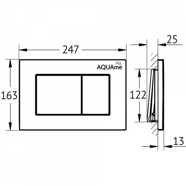 Панель смыва AQUAme, хром, AQM4102CR