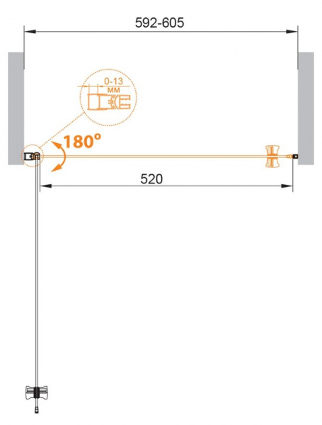 Душевая дверь Cezares ECO-O-B-1-60-C-Cr