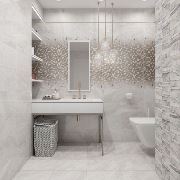 Бордюр Alma Ceramica Металлик Глосси Сильвер / Metallic Glossy Silver 12*740*9, BWM71MET707