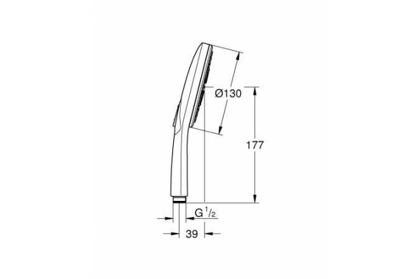 Ручной душ Grohe Rainshower 130 SmartActive,  хром, 26574000