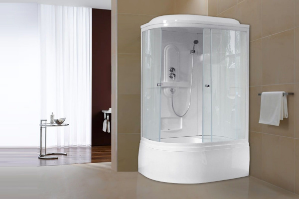 Гидромассажный бокс Royal Bath 120х80х217, прозрачное  стекло, белый профиль, правая, RB 8120ВК1-T-R