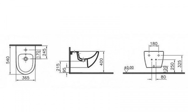 Биде подвесное Vitra Sento, белый, 4338B003-1046