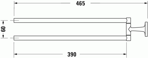 Держатель Duravit Starck T для полотенец, поворотный, чёрный матовый, 0099414600