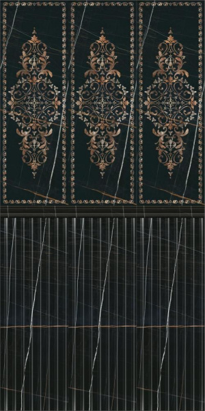 Керамическая плитка настенная Kerama Marazzi Милан Греппи черный структура 40x120, 14035R