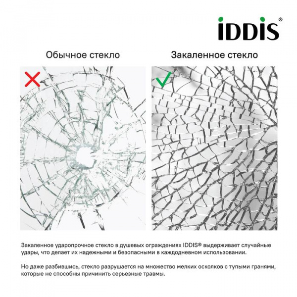 Душевая дверь IDDIS Slide 110х195, алюминий глянцевый, прозрачное стекло, покрытие Easy Clean, SLI6C