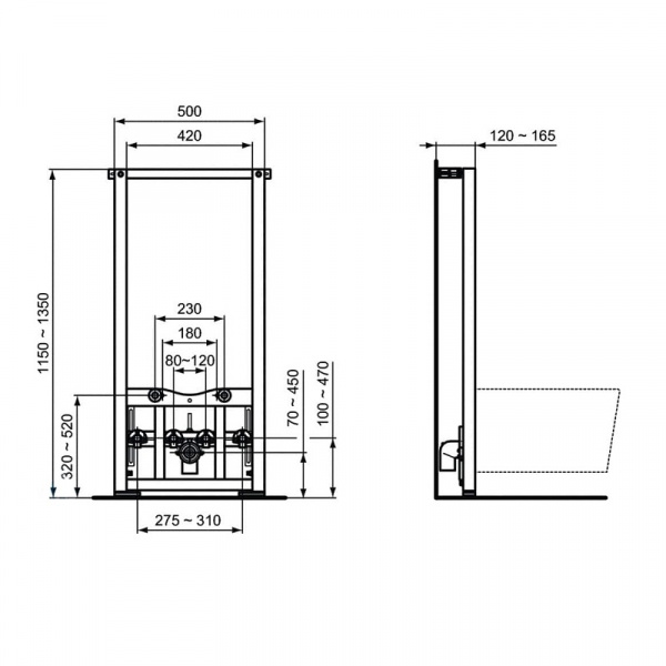 Промо-набор 2 в 1 Ideal Standard: Инсталляция ProSys R016267+ Подвесное биде TESI T3552V1Silk White,