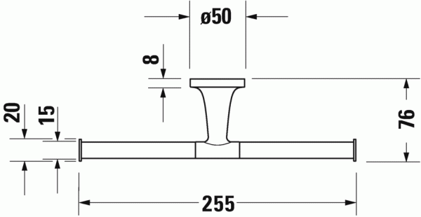 Держатель Duravit Starck T двойной, для туалетной бумаги, чёрный матовый, 0099384600