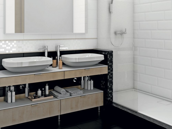 Плитка настенная Kerama Marazzi Бельканто 15х40 черный грань 15081