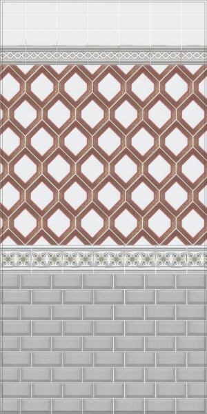 Декор Kerama Marazzi Клемансо 7,4х15 орнамент STG\B618\16000