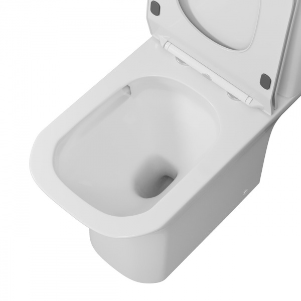 Унитаз напольный Grossman Classic, с тонкой крышкой, микролифт, белый, GR-4464SQ