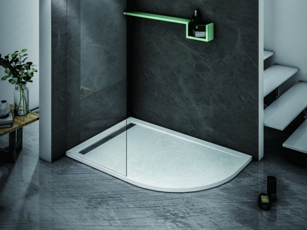 Поддон литой Cezares TRAY 120*80 левый, искусствен. мрамор, TRAY-AS-RH-120/80-30-W-L