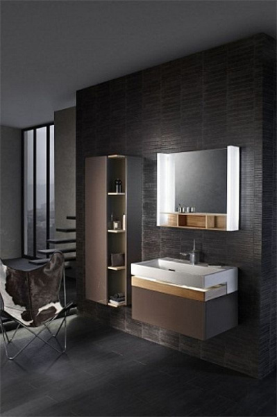 Пенал подвесной Jacob Delafon Terrace, 50 см, левосторонний, черный матовый, EB1179G-M61
