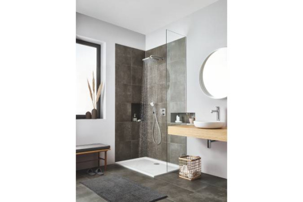 Верхний душ с душевым кронштейном Grohe Tempesta 250 Cube, хром, 26682000