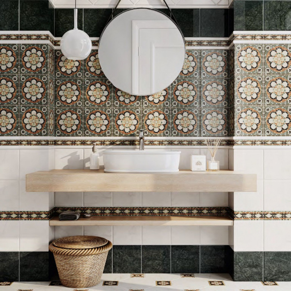 Керамическая плитка настенная Kerama Marazzi Милан Стемма белый 20x20x8,6, 5287
