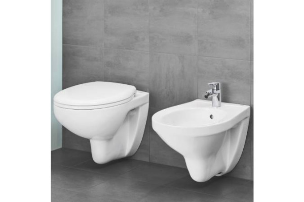 Унитаз подвесной Grohe Bau Ceramic, безободковый, с сиденьем микролифт, альпин/белый, 39351000