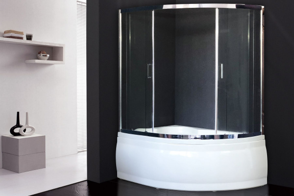 Шторка для ванны Royal Bath 170х100х150 см, хром/прозрачное  стекло, RB170ALP-T-CH
