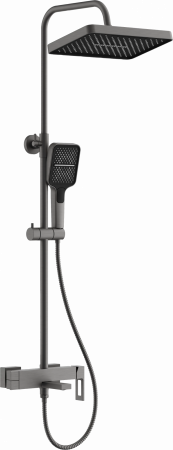 Душевая система Belz B24658-3 GRAFIT, с поворотным изливом, оружейная сталь