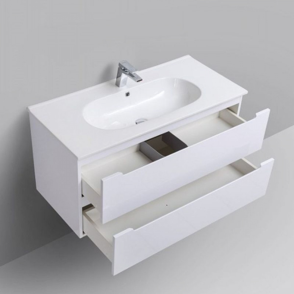 Раковина BelBagno Love, 81.5 см, керамическая полувстаиваемая, прямоугольная, белая, LOV-1000-LVB 10