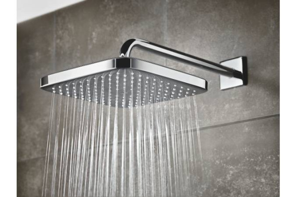 Верхний душ с душевым кронштейном Grohe Tempesta 250 Cube, хром, 26682000