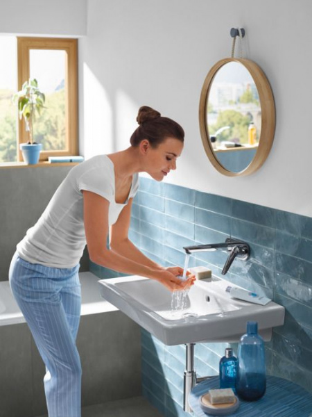 Смеситель для раковины Hansgrohe Novus 195 встраиваемый, без сливного гарнитура, хром, 71127000