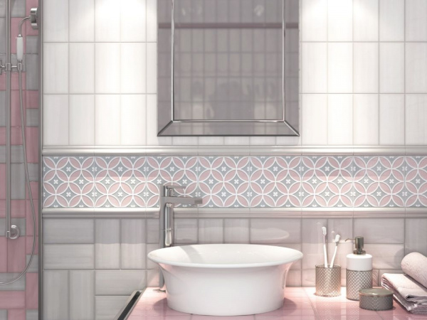 Бордюр Багет Kerama Marazzi Мурано 15х3 розовый BLD018