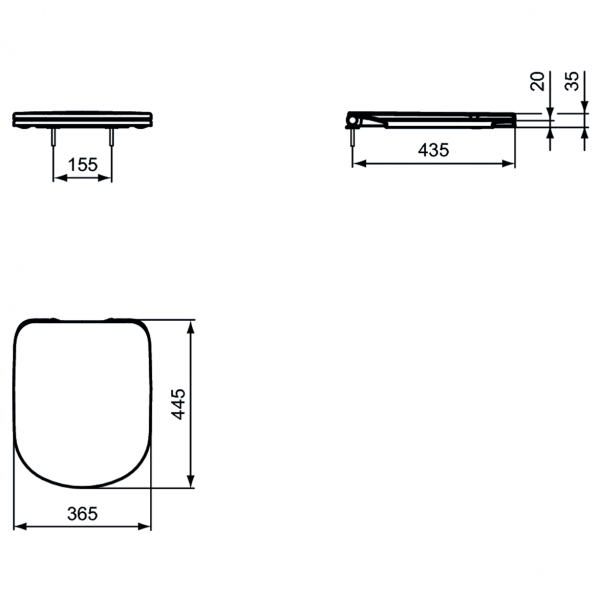 Сидение и крышка Ideal Standard i.life A для унитаза стандарт, T467801