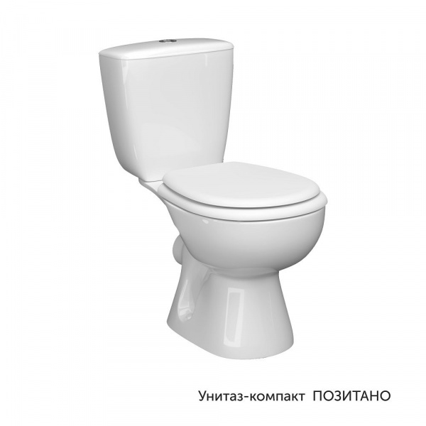 Унитаз-компакт Керамин Позитано Алкапласт с жестким сиденьем, белый, CS00076903