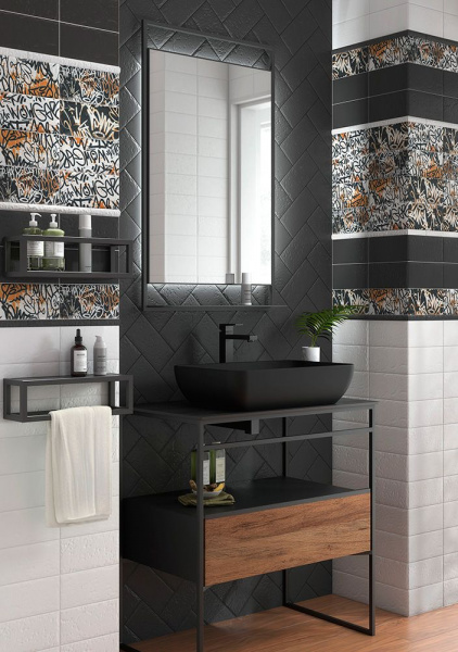 Полка Kerama Marazzi PLAZA Next металлическая с крышкой 35 черный матовый, PL.N.sh.35\BLK