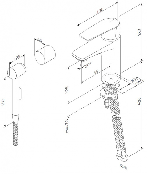 Смеситель для раковины AM.PM Gem, F90A03000
