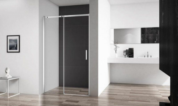 Душевая дверь BelBagno 1400x1950, прозрачное стекло, хромированный профиль, ACQUA-BF-1-140-C-Cr