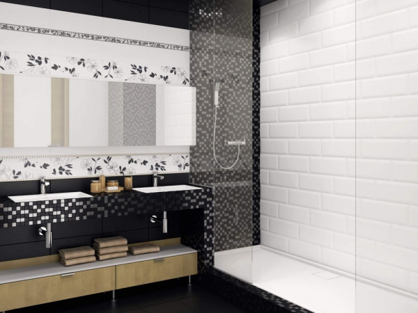 Плитка настенная Kerama Marazzi Бельканто 15х40 черный грань 15081