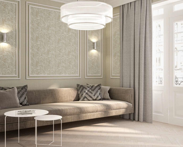 Обои виниловые Kerama Marazzi Бамбук база, серо-зеленый, KM5009