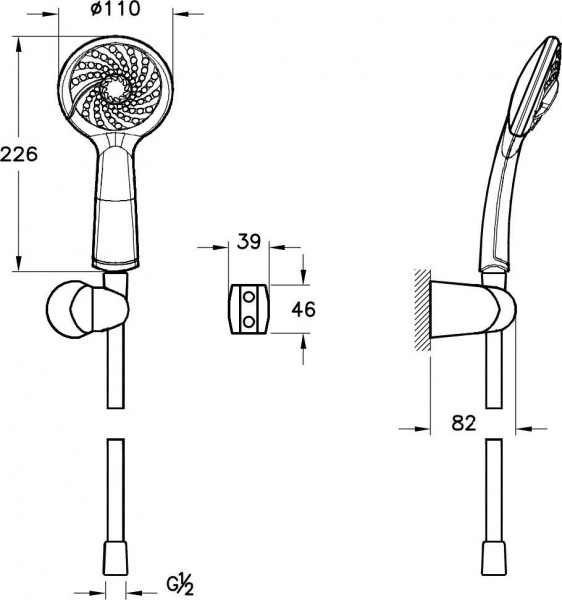 Душевая система Vitra Solid S с внутренней частью, хром, A49264EXP