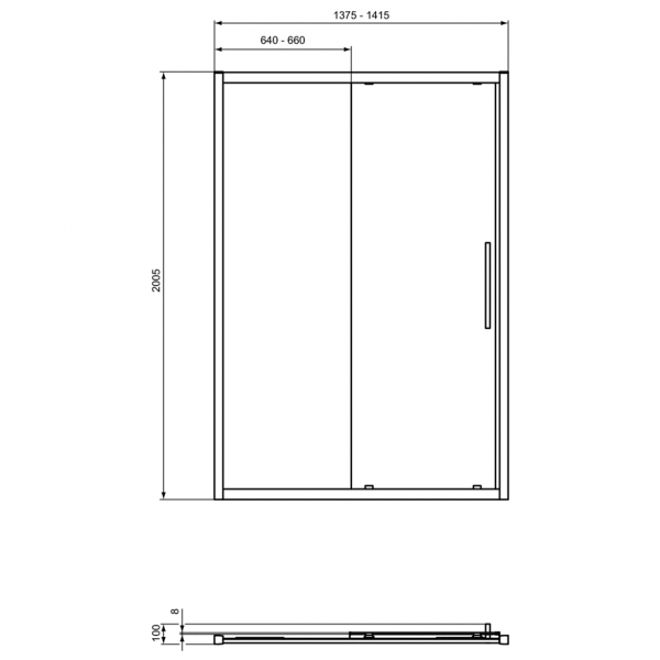 Душевые двери Ideal Standard I.Life Sliding 140 см, T4949EO