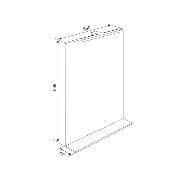 Зеркало IDDIS New Custo, 50 см, белое, NCU50W0i98