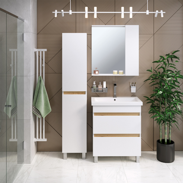Тумба под раковину Aqua de Marco Сидней, 70 см, 2 ящика, белый, 2070WCSYD/1