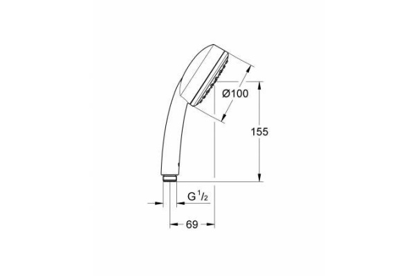 Ручной душ Grohe Tempesta New Cosmopolitan 100, хром, 26082002
