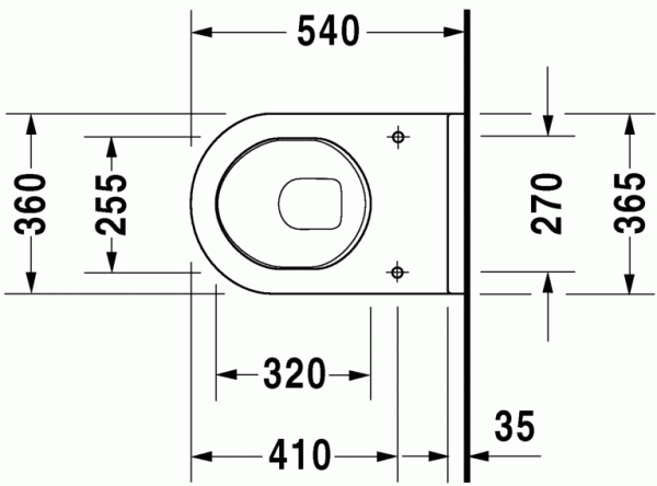 Унитаз подвесной стандартный 54 см Duravit Starck 3, 2200090000