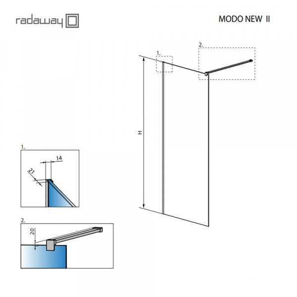 Душевая стенка Radaway Modo II New
