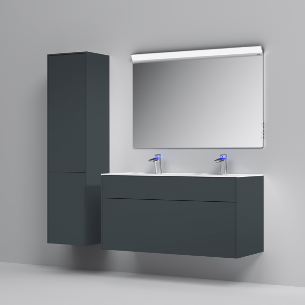 Тумба подвесная под раковину AM.PM INSPIRE V2.0 120 см, 3 ящика, push-to-open, графит матовый, M50AF