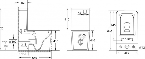 Сливной бачок Aquanet Tavr 2.0 C2 LX-2905
