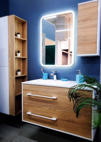 Зеркало Aqua de Marco Марони 70*100 см, с LED-подсветкой, сенсорный выключатель, Mar70/100