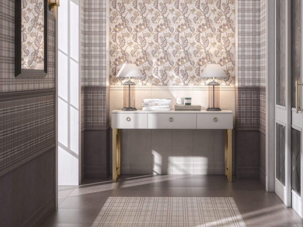 Плитка настенная Kerama Marazzi Трокадеро 25х40 клетка коричневый 6349