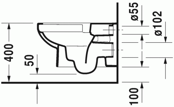 Унитаз подвесной Duravit DuraStyle BASIC безободковый с креплением, белый, 2562090000