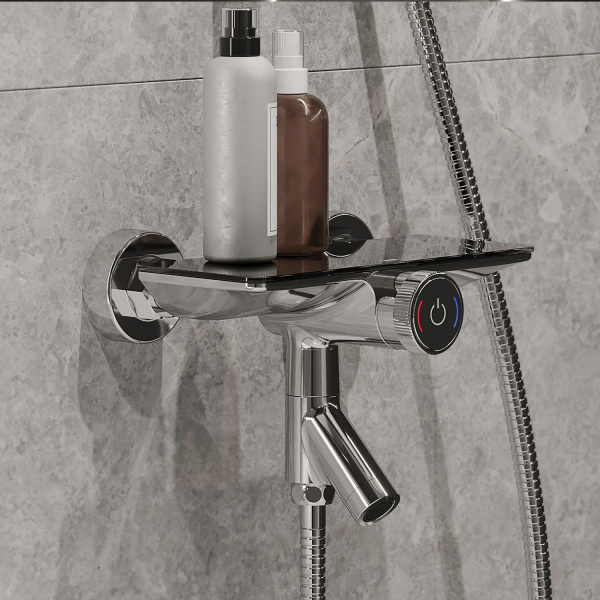 Смеситель для ванны IDDIS Shelfy с управлением Push Control, хром, SHESBBTi02WA
