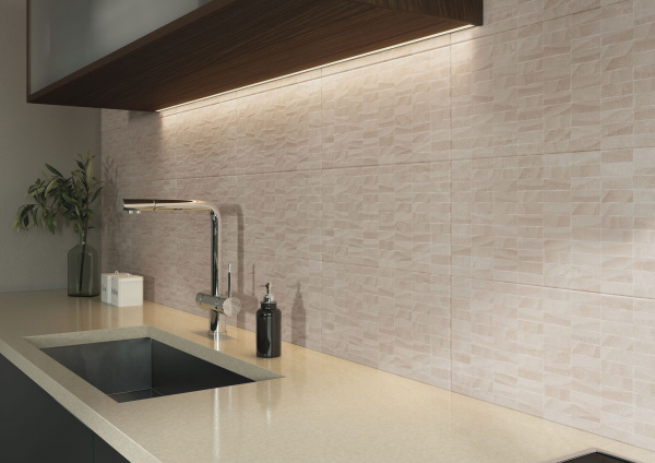 Керамическая плитка настенная CIFRE ceramica RELIEVE NEXT BETON BEIGE 25X50