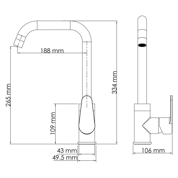 Смеситель для кухни WasserKRAFT Alz 28800, 28807