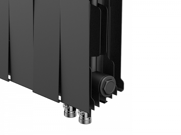 Радиатор биметаллический Royal Thermo PianoForte 200 /Noir Sable VDR - 16 секций, черный графитовый,