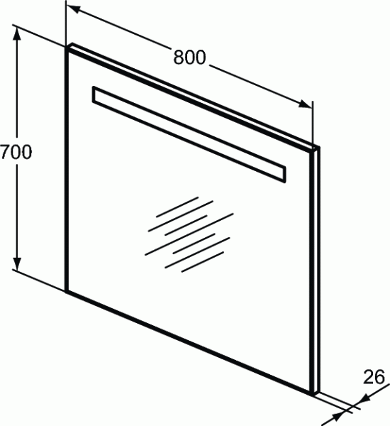 Зеркало Ideal Standard MIRROR&LIGHT, прямоугольное, с подсветкой, 80х70 см, T3342BH